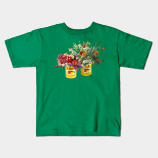 Mexican flower bouquet salsa can vase cinco de mayo decoration green Kids T-Shirt